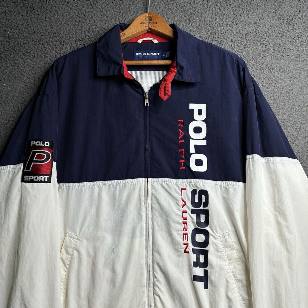 Vintage POLO SPORT Ralph Lauren Jacket Windbreaker Stadium Mens Medium - Picture 2 of 16